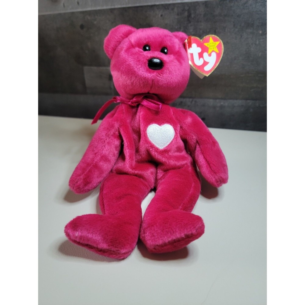 Rare And Retired Ty Beanie Babies VALENTINA W/Holographic Tush Tag